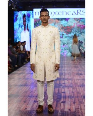 All over hand embroidered sherwani with trouser