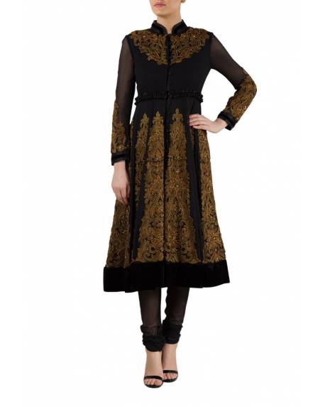 black-silk-georgette-panelled-embroidered-anarkali-with-velvet-border-black-dupatta-chudidar