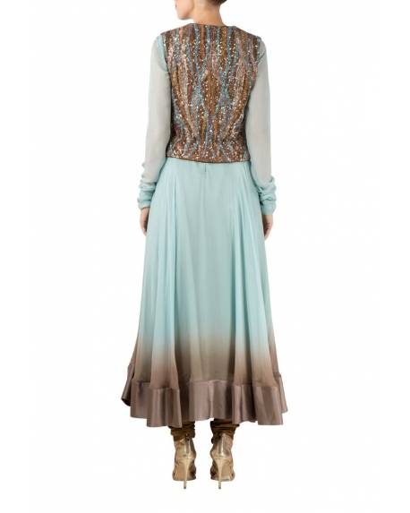 blue-brown-georgette-ombre-kurta-with-embroidered-waist-coat-silk-chudidar (1)