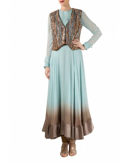 blue-brown-georgette-ombre-kurta-with-embroidered-waist-coat-silk-chudidar (2)