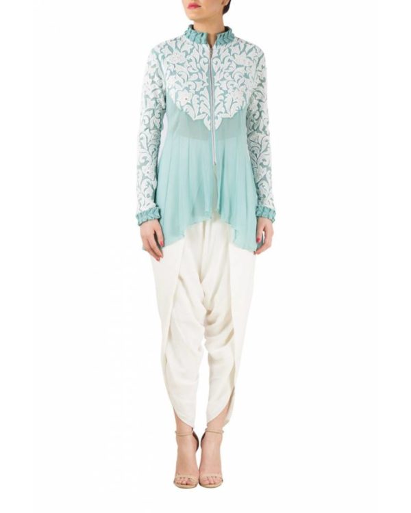 blue-embroidered-georgette-panelled-kurta-with-white-georgette-dhoti (1)