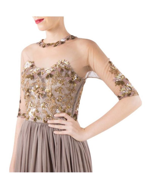 brown-silk-chiffon-gown-with-embroidery-on-net (3)