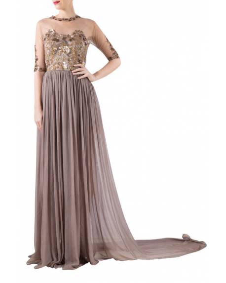 brown-silk-chiffon-gown-with-embroidery-on-net