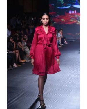 Cherry pink dress with tie up