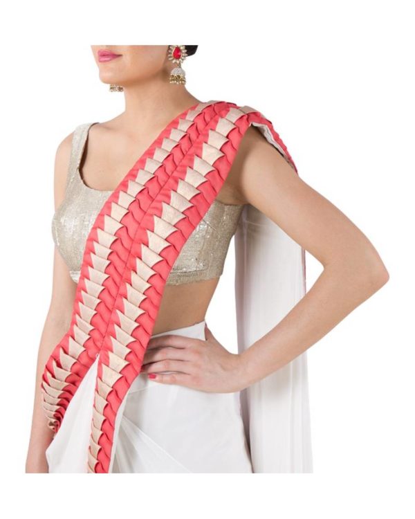 cream-georgette-saree-with-pleated-texture-silver-sequence-blouse (3)