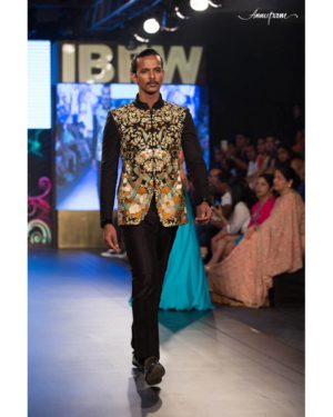 Fully embroidered bird bandhgala with trouser