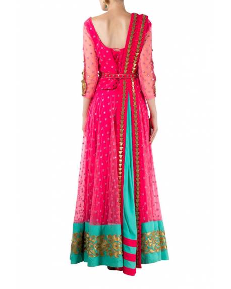 fuschia-pink-net-choli-skirt-set-with-textured-dupatta-embroidered-belt (1)