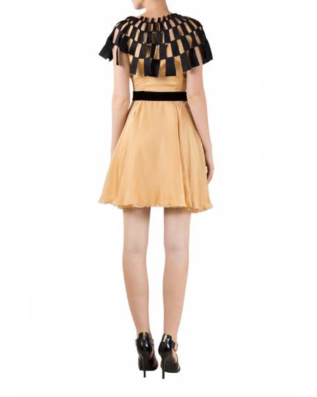 golden-silk-satin-flared-dress-with-black-brick-cape (1)