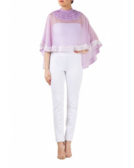 light-purple-textured-flat-chiffon-cape-with-white-tube-trouser