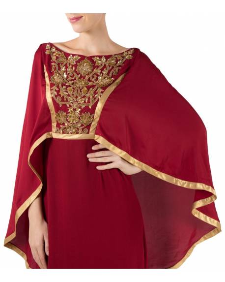 maroon-georgette-capegown-with-golden-hand-embroidery (2)