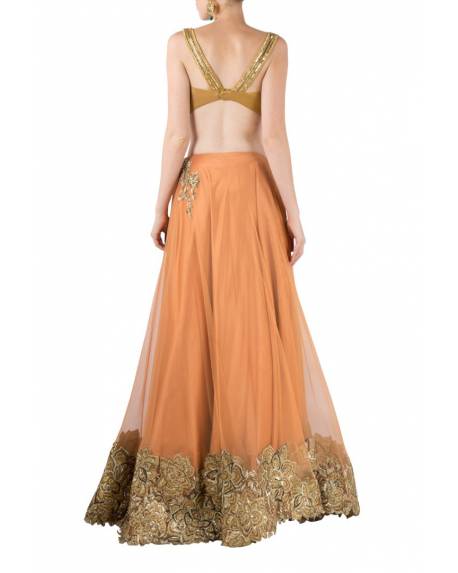 orange-net-silk-ghagra-with-embroidered-front-back-choli-plain-golden-dupatta (1)