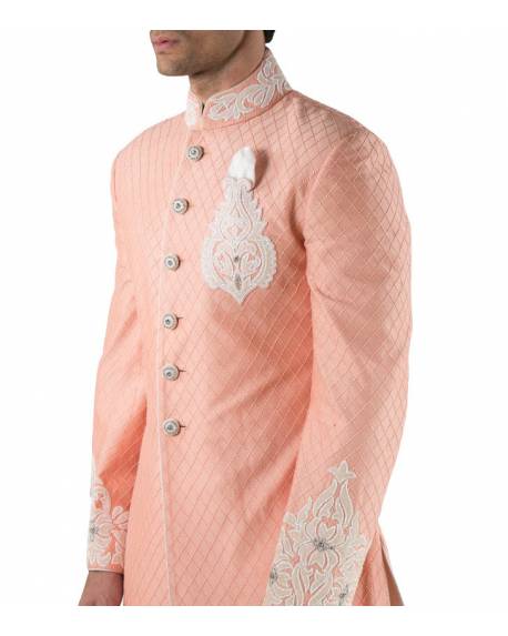 peach-sherwani-with-white-trouser-and-white-pocket-square (3)