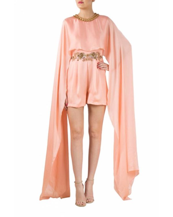 peach-silk-satin-cape-short-jumper-with-embroidered-waistband (1)