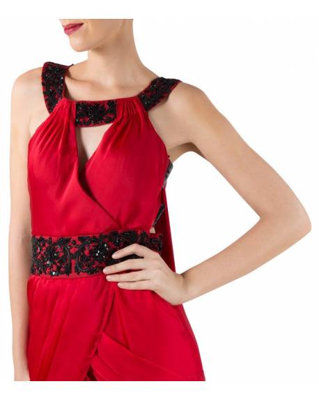 red-satin-silk-saree-gown-with-black-cutdana-embroidery-on-neckline-waistband (2)