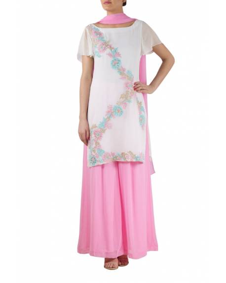 white-georgette-kurta-with-floral-embroidery-georgette-pink-palazzo-dupatta